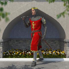 3D Crusader Knight King Walking Pose model